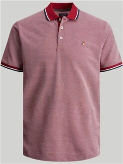 Jack & Jones Pink / Red Dahlia Plain Spread Collar Polo