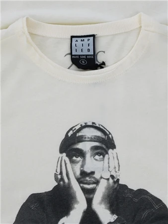 Amplified Vintage White Tupac Shakur - Contemplation Printed Tee 2 Amplified Vintage White Tupac Shakur - Contemplation Printed Tee - Image 2