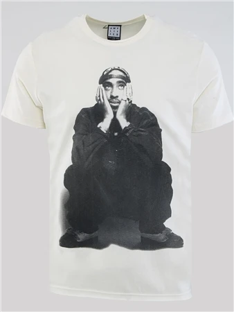 Amplified Vintage White Tupac Shakur - Contemplation Printed Tee 1 Amplified Vintage White Tupac Shakur - Contemplation Printed Tee