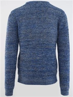 Brave Soul Blue / Denim / Ecru Crew Neck Colour Twist Knit Jumper -Jack & Jones Store 28867 3
