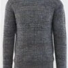 Brave Soul Beige / Navy / Blue Crew Neck Colour Twist Knit Jumper