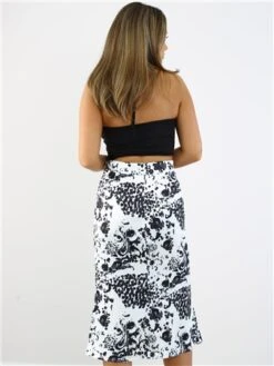 Saint Genies Cream Pattern Satin Midi Skirt -Jack & Jones Store 28879 3