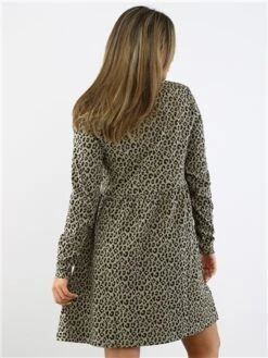 Brave Soul Animal Print Long Sleeve Mini Smock Dress -Jack & Jones Store 28880 3