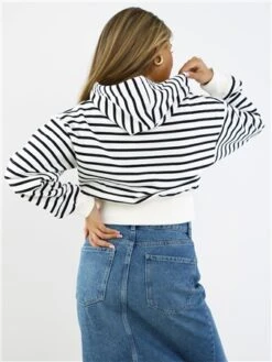 Saint Genies Black / White Stripe Zip Hoodie -Jack & Jones Store 28881 3