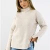 The Frolic Cream High Neck Knit Jumper