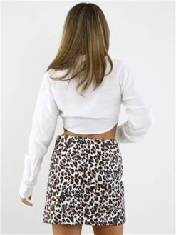 Saint Genies Leopard Print Split Mini Skirt -Jack & Jones Store 28890 3