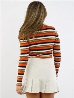 Daisy Street Orange / Cream Stripe Knit Cardigan -Jack & Jones Store 28892 3
