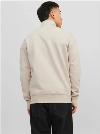 Jack & Jones Beige / Moonbeam Plain Zip Hoodie 2 Jack & Jones Beige / Moonbeam Plain Zip Hoodie - Image 2