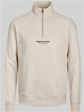 Jack & Jones Beige / Moonbeam Plain Zip Hoodie 1 Jack & Jones Beige / Moonbeam Plain Zip Hoodie