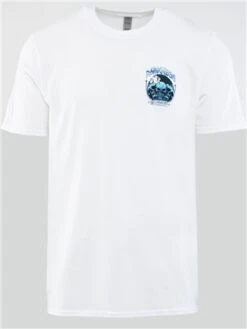 Dv8 White / Blue Skull Printed T-Shirt