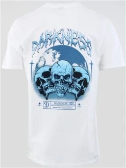 Dv8 White / Blue Skull Printed T-Shirt -Jack & Jones Store 28899 3