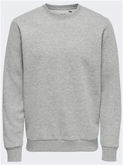 Only & Sons L/Grey Regular Fit O-Neck Sweatshirt