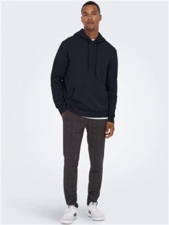 Only & Sons Navy / Dark Navy Regular Fit Sweat Hoodie -Jack & Jones Store 28914 2