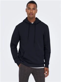 Only & Sons Navy / Dark Navy Regular Fit Sweat Hoodie -Jack & Jones Store 28914 3