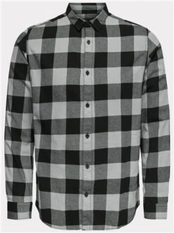 Only & Sons Grey / Griffin Slim Fit Checked Shirt