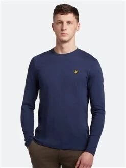 Lyle & Scott Navy Plain Long Sleeve T-Shirt -Jack & Jones Store 28920 3