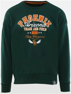 Brave Soul Hunter Green Phoenix Crew Neck Sweater