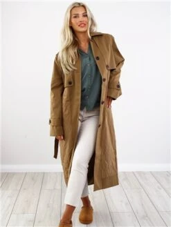 Only Brown / Otter Orchid Quilted Trench Coat -Jack & Jones Store 28935 2