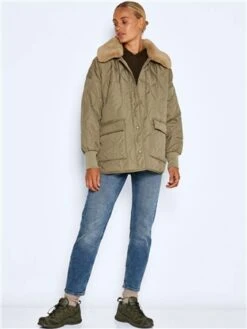 Noisy May Brown P U Feline Quilted Fur Jacket -Jack & Jones Store 28941 2