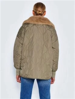 Noisy May Brown P U Feline Quilted Fur Jacket -Jack & Jones Store 28941 3