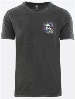Dv8 Acid Grey Skull Printed T-Shirt