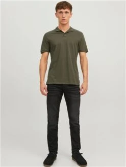 Jack & Jones Green / Olive Night Plain Spread Collar Polo -Jack & Jones Store 28944 2