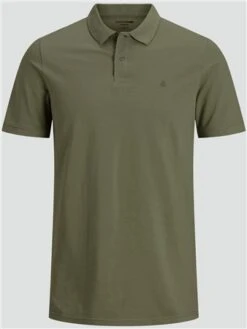 Jack & Jones Green / Olive Night Plain Spread Collar Polo