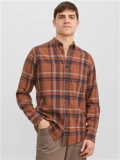 Jack & Jones Cambridge Brown / Brown Comfort Fit Casual Shirt -Jack & Jones Store 28945 3