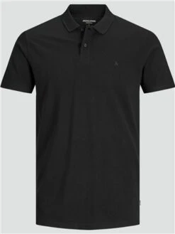 Jack & Jones Black / Black Plain Spread Collar Polo