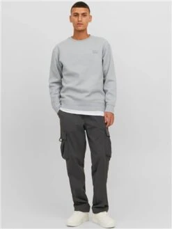 Jack & Jones Grey / High-Rise Plain Sweatshirt -Jack & Jones Store 28949 2