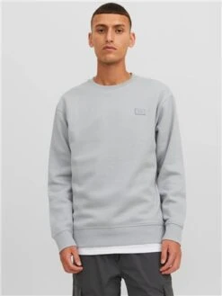 Jack & Jones Grey / High-Rise Plain Sweatshirt -Jack & Jones Store 28949 3