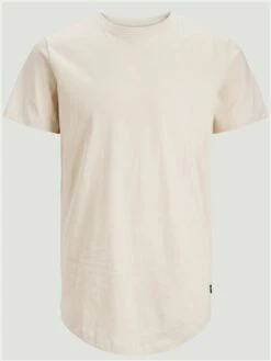 Jack & Jones Beige / Moonbeam Plain Crew Neck T-Shirt