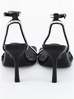 Public Desire Black Pu Carla Diamante Barely There Square Toe Heels -Jack & Jones Store 28953 2