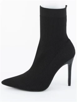 Public Desire Black Mirival Knitted Stiletto Sock Ankle Boot -Jack & Jones Store 28954 2
