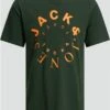 Jack & Jones Green / Mountian View Printed Crew Neck T-Shirt