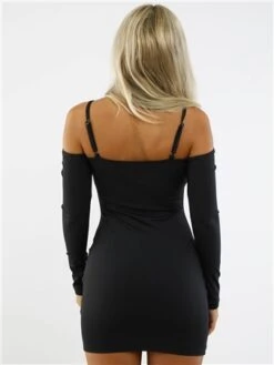 Saint Genies Black Bodycon Mini Dress With Cut Out -Jack & Jones Store 28959 3