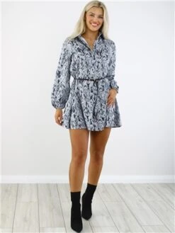 Saint Genies Grey Animal Print Shirt Dress -Jack & Jones Store 28967 2