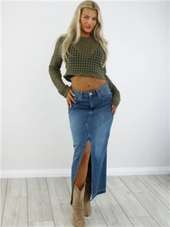 Missy Empire Khaki Reese Crochet Crop Top -Jack & Jones Store 28972 2