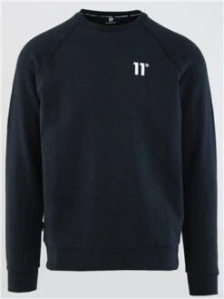 11 Degrees Navy Marl Core Crew Sweat Navy Marl
