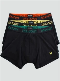Lyle & Scott Black 3 Pack Trunks