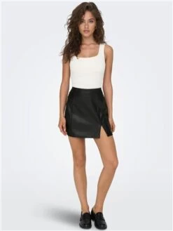 Only Black / Black Leni Mini Skirt With Slit -Jack & Jones Store 29031 2