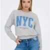 Only Grey / Light Grey Melange Laney New York O Neck Box Sweater