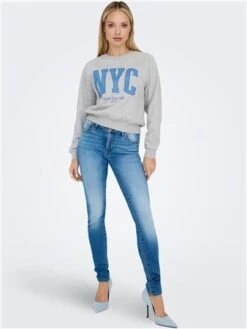 Only Grey / Light Grey Melange Laney New York O Neck Box Sweater -Jack & Jones Store 29032 2