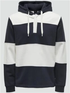 Only & Sons Dark Navy Colin Stripe Sweat Hoodie
