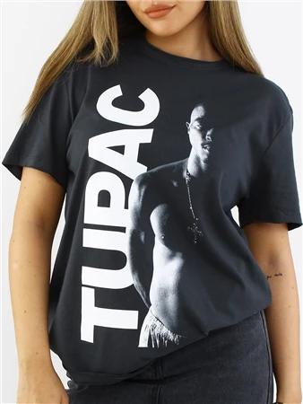Amplified Charcoal Tupak Shakur Printed T-Shirt 2 Amplified Charcoal Tupak Shakur Printed T-Shirt - Image 2