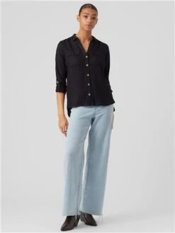 Veromoda Black Bumpy Shirt -Jack & Jones Store 29079 2