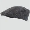 Brave Soul Checked Charcoal Wool Blend Flat Cap