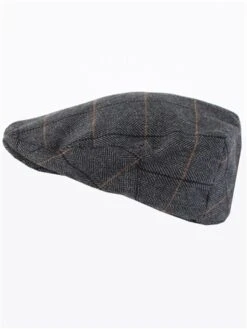 Brave Soul Checked Charcoal Wool Blend Flat Cap -Jack & Jones Store 29080 2