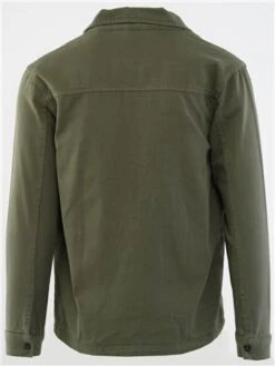 Brave Soul Sage Green Button Through Collar Detail Cotton Shacket -Jack & Jones Store 29083 3