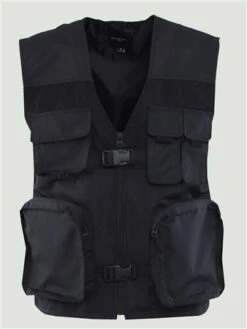 Brave Soul Black Mesh Detail Utility Style Gilet